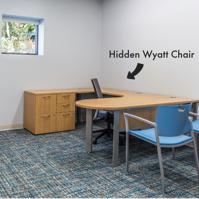 Wyatt Seating Chair Hidden Behind a Desk